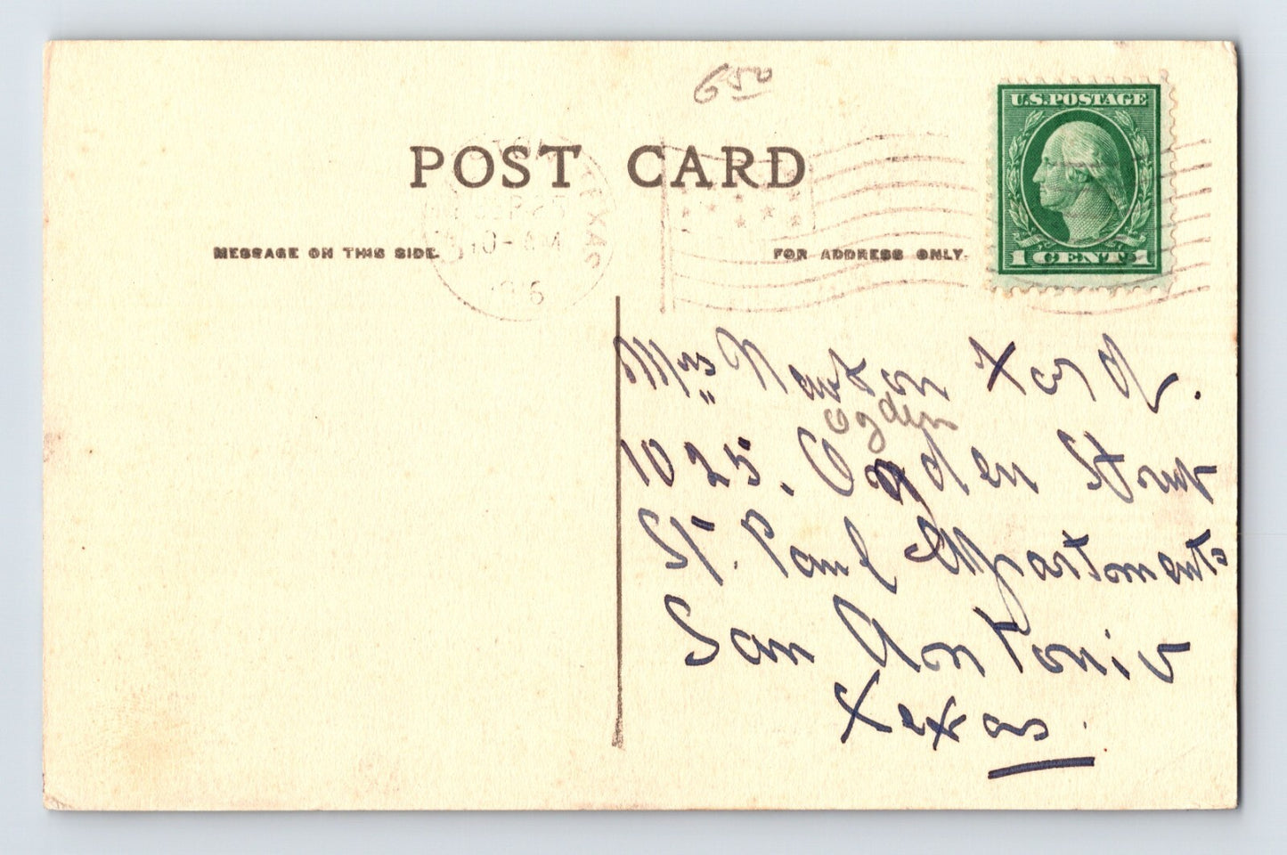 Galveston Texas Hotel Galvez Boardwalk Hand Colored 1916 Postcard Posted