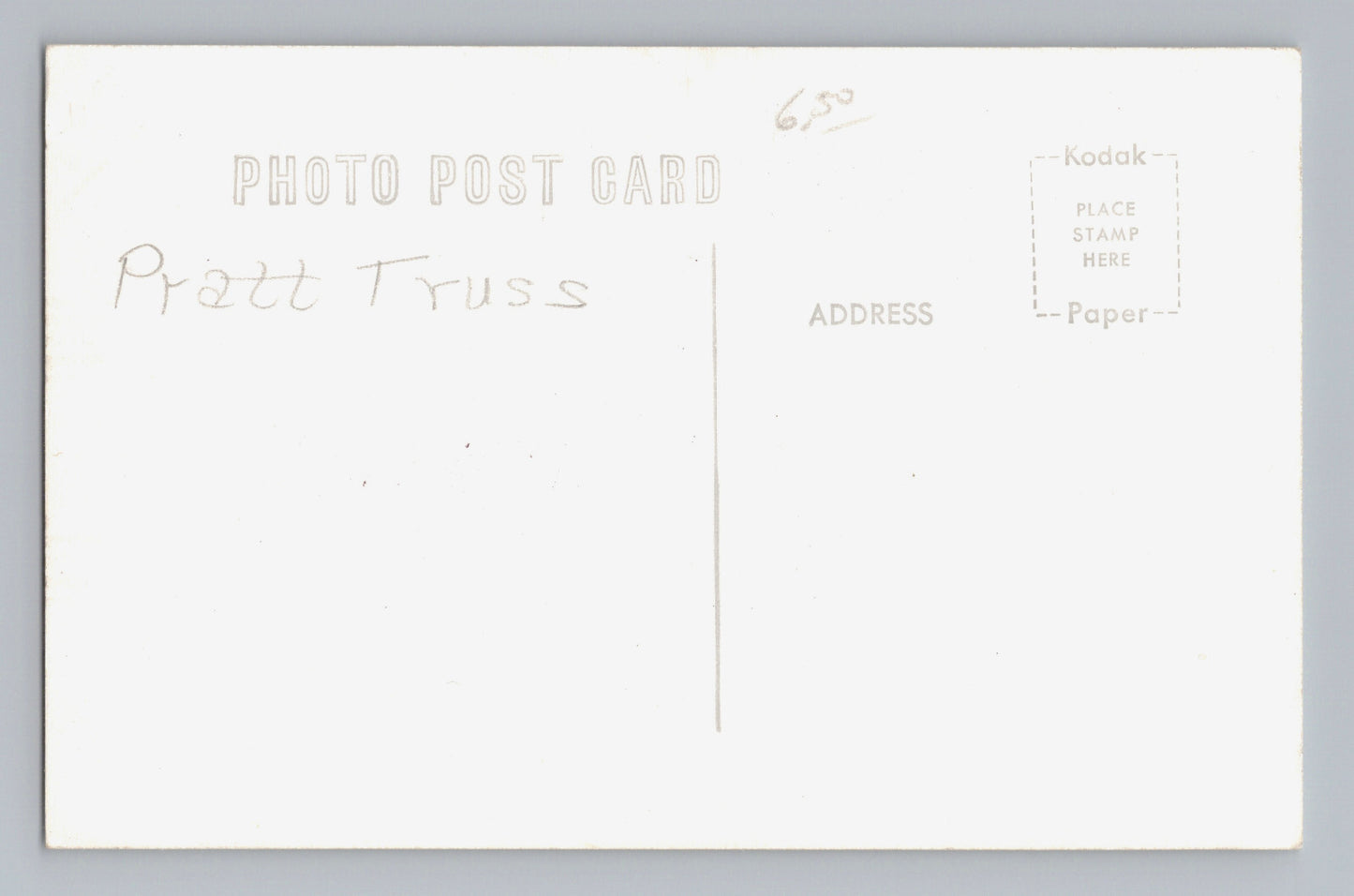 Paradise California Pratt Truss Covered Bridge 1950s RPPC Postcard Unposted