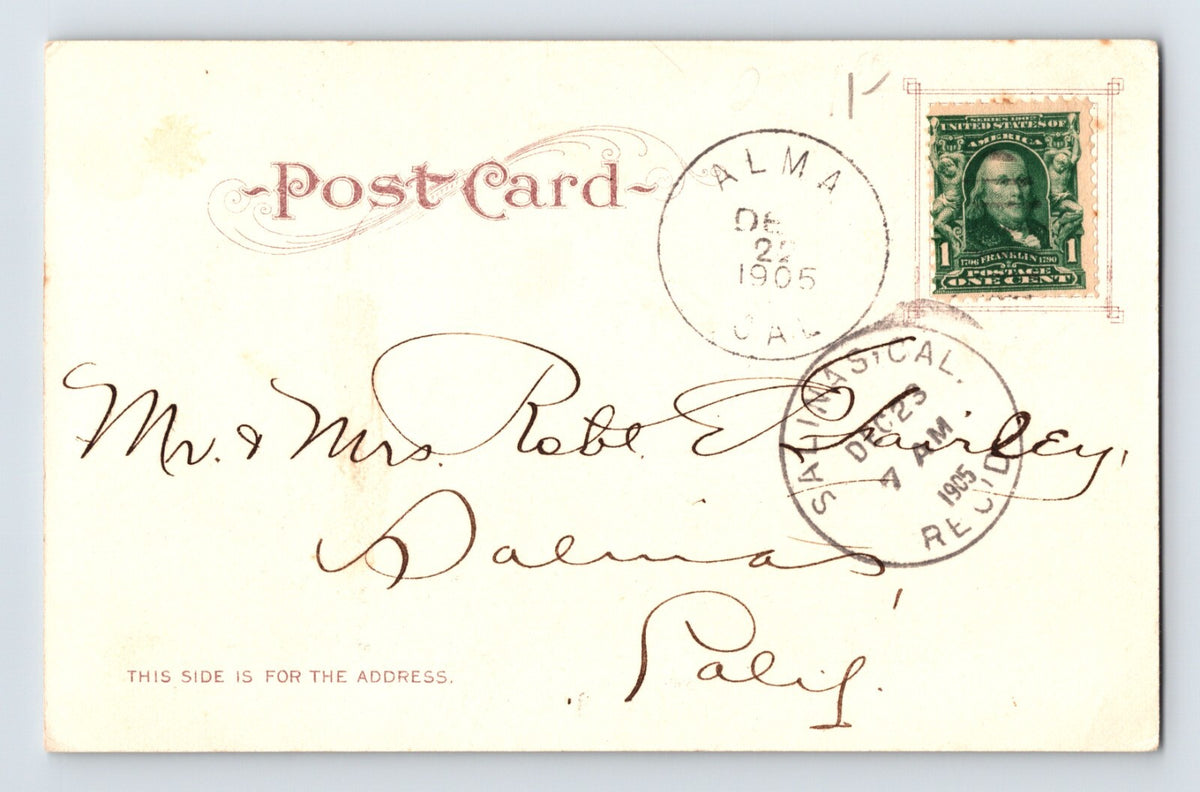 Los Gatos California Creek Scene 1905 Postcard Posted Alma Ghost Drowned Town