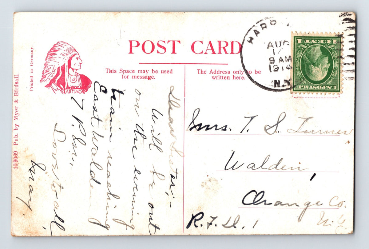 Harriman New York Methodist Episcopal Church Parsonage 1914 Postcard Posted