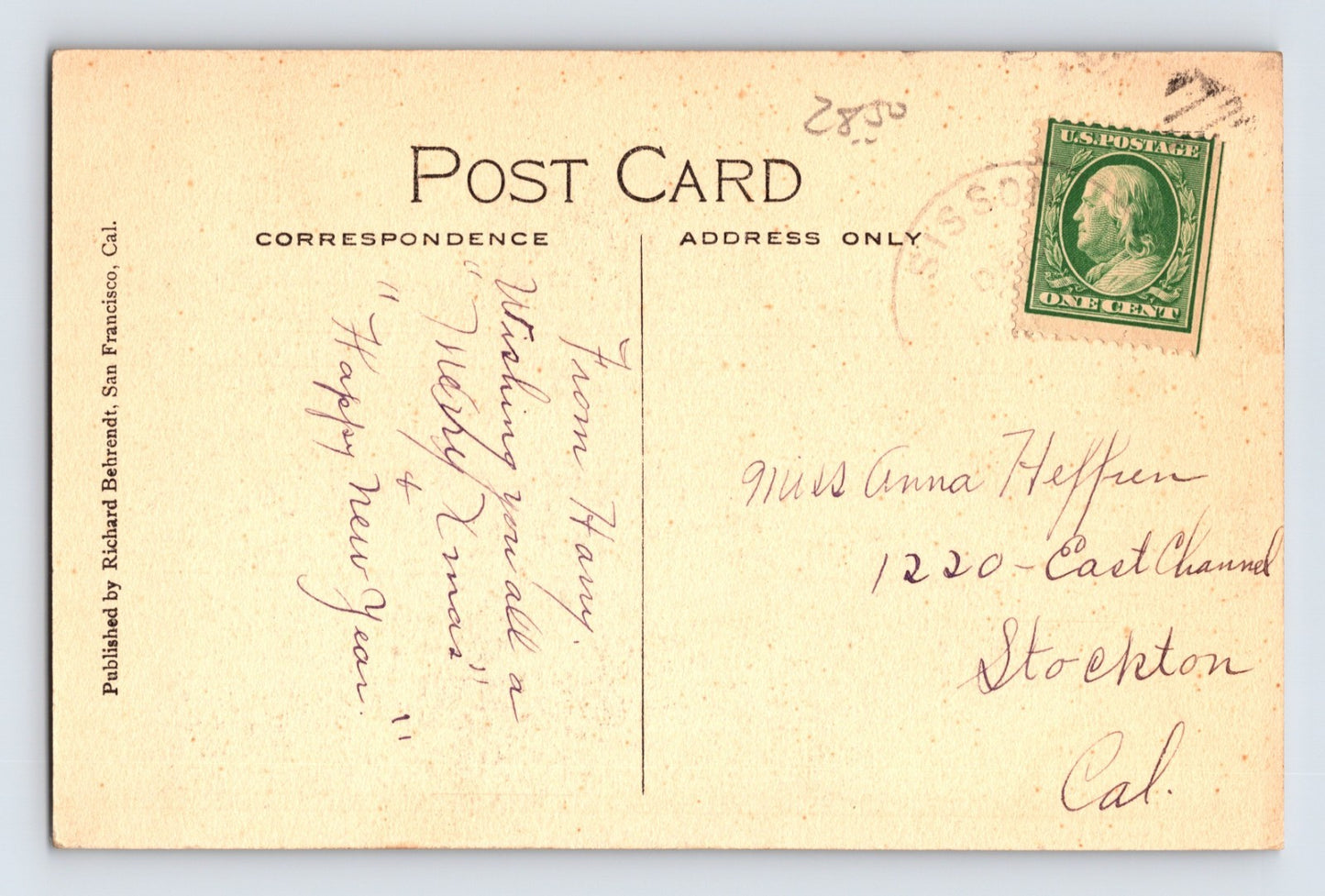Sisson California Mount Shasta Christmas 1910s Postcard Posted Divided Back
