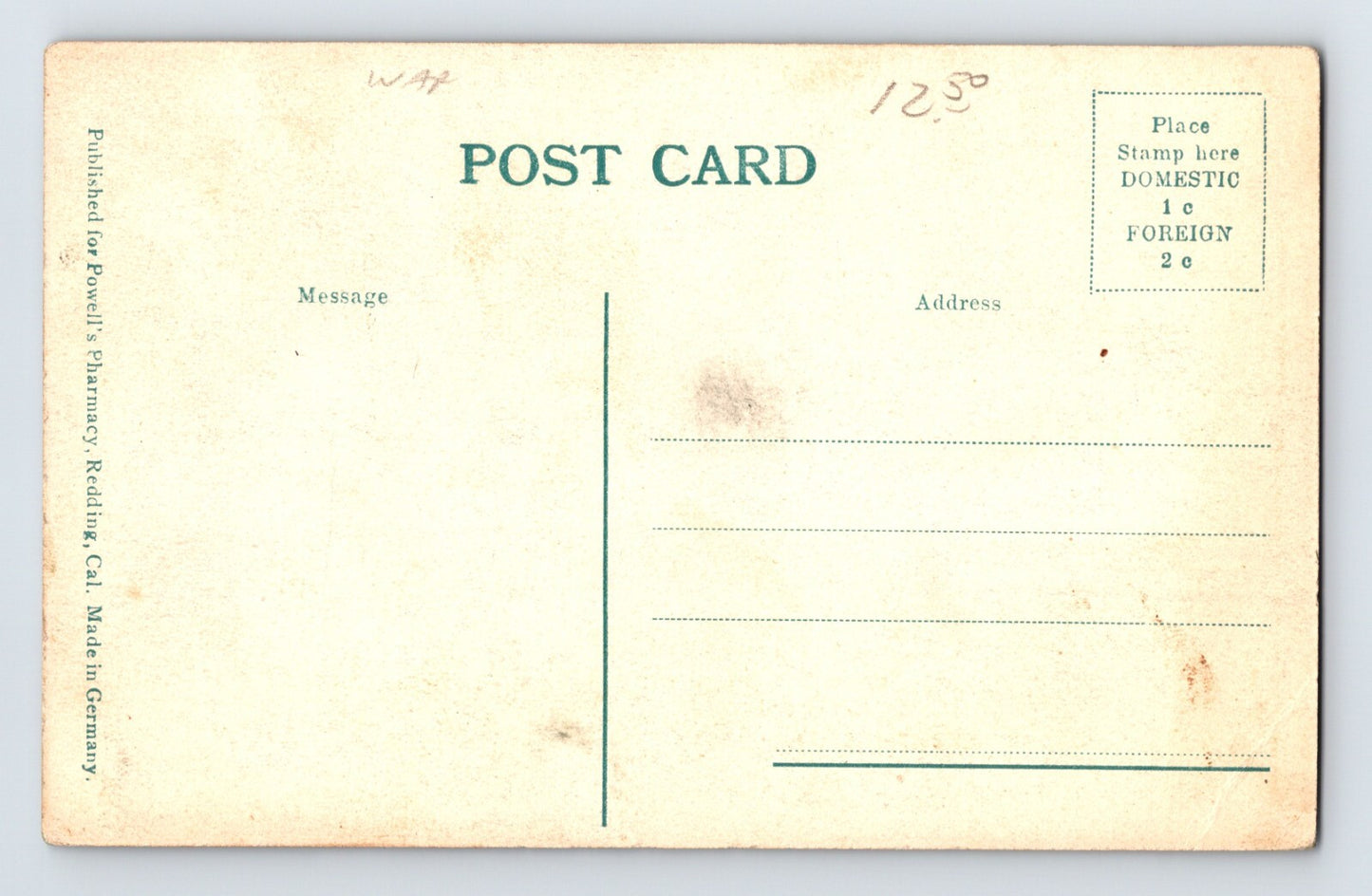 Redding California Boat Landing 1910s Postcard Unposted Divided Back