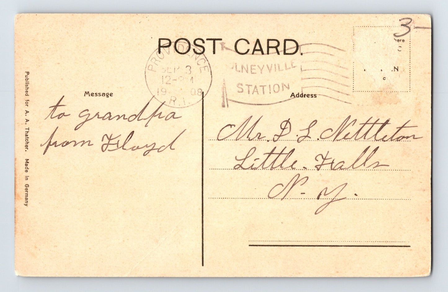 Buttonwoods Rhode Island Ye Old House Hotel 1908 Postcard Unposted Divided Back