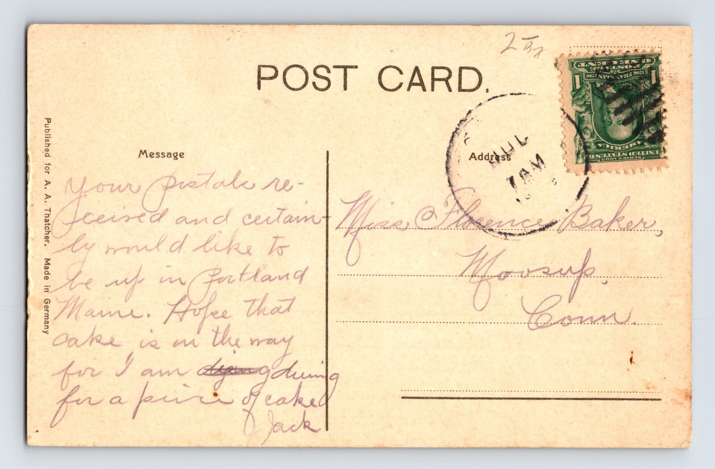Buttonwoods Rhode Island Ye Old House Hotel 1910s Posted Divided Back Postcard
