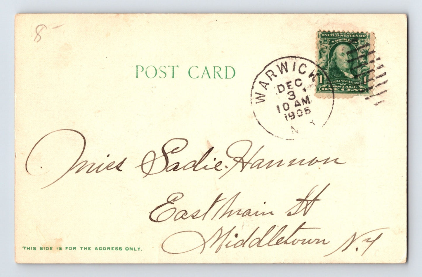 Tarrytown New York Lake Water Supply Reservoir 1906 Postcard Posted Undivided
