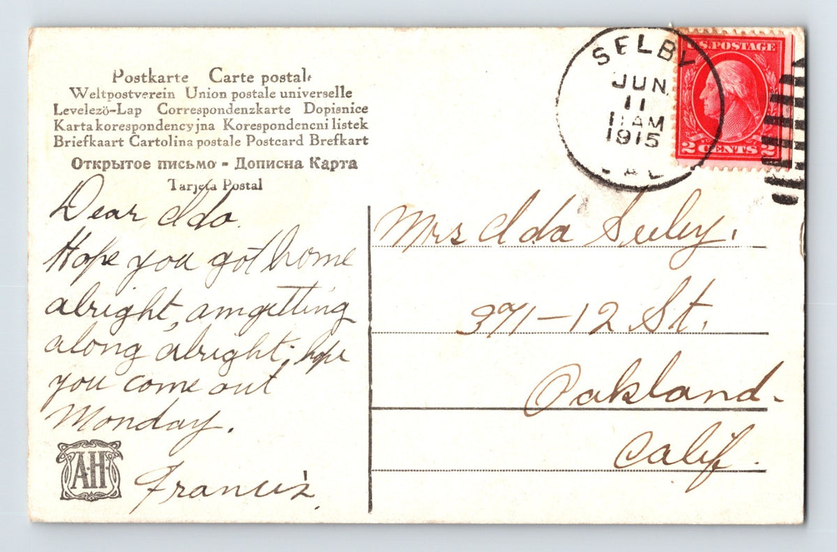 Crockett California Selby Smelting Lead Works 1915 Postcard Posted
