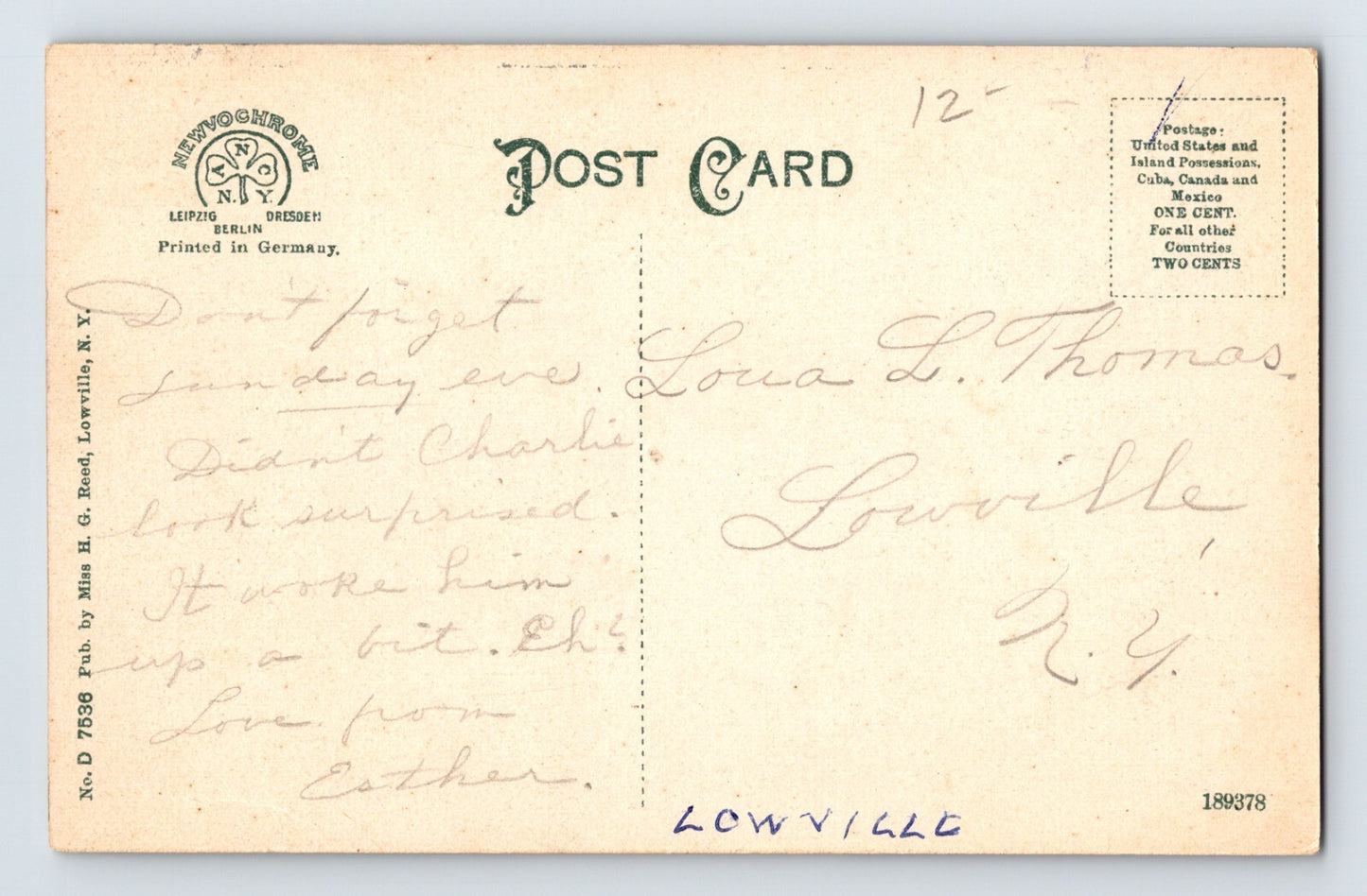 Lowville New York Baptist Methodist Presbyterian Churches 1910s Postcard