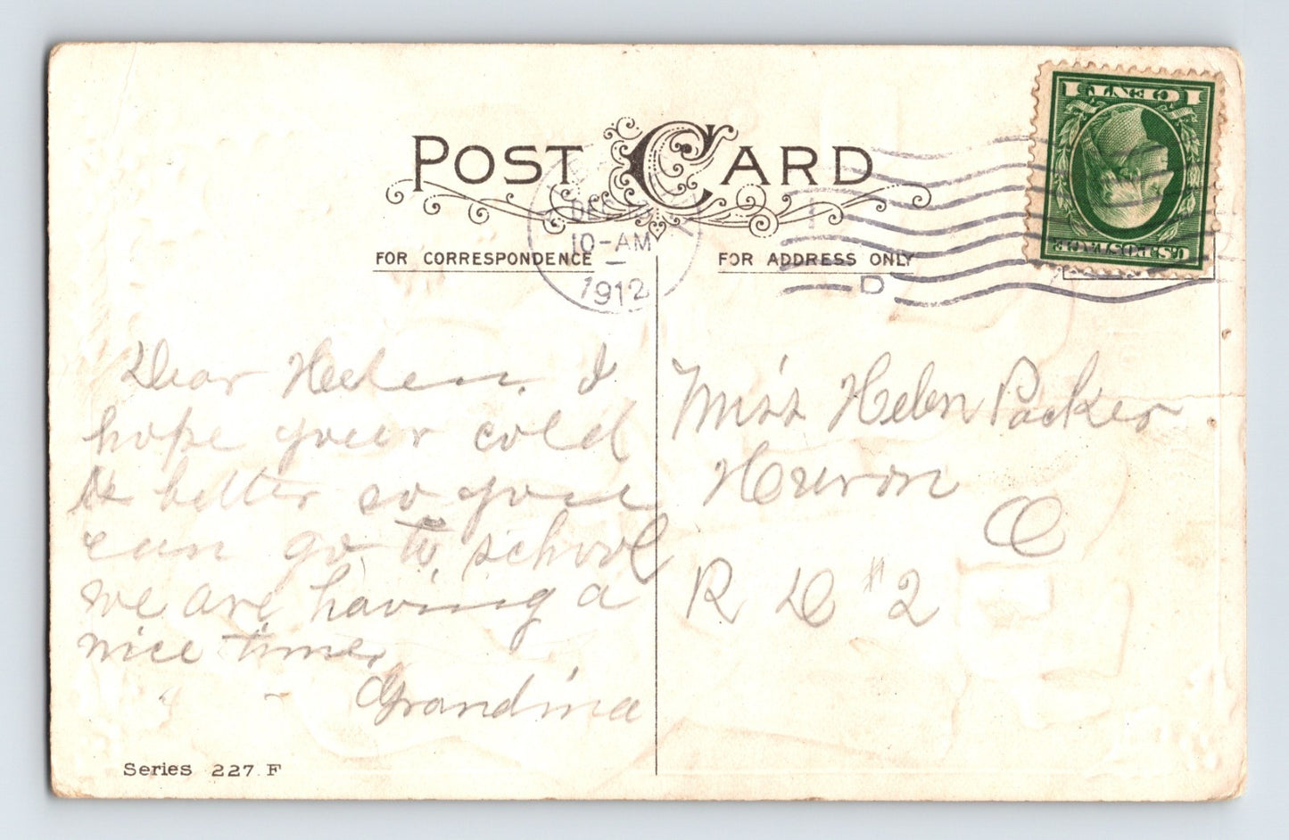 Santa Claus Children Christmas Tree Holly 1912 Christmas Postcard Posted