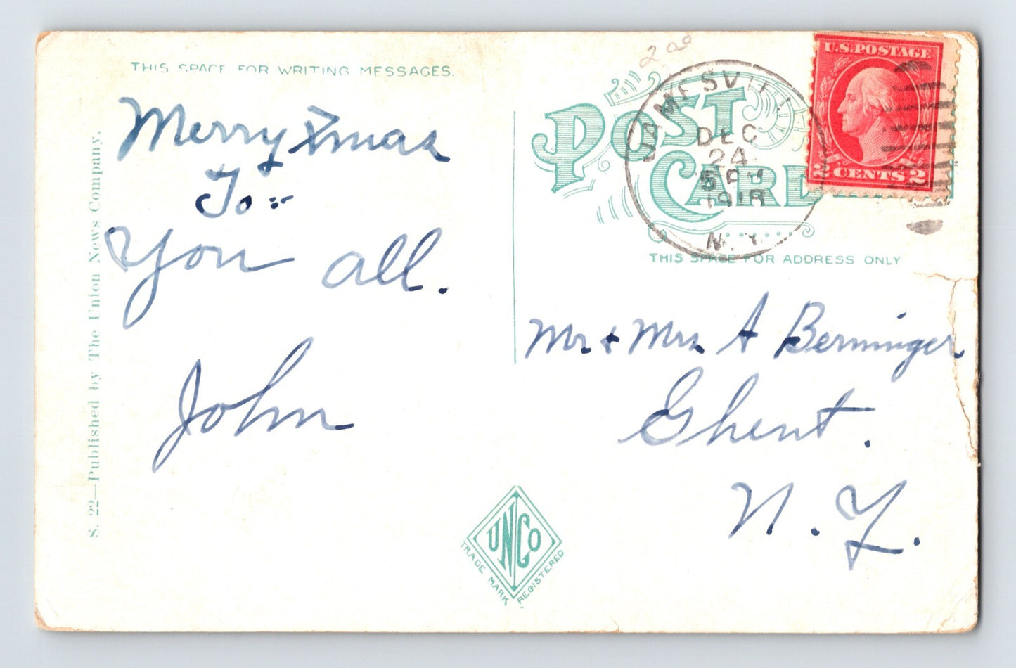 Syracuse New York Washington Street Railroad Train 1918 Postcard Posted