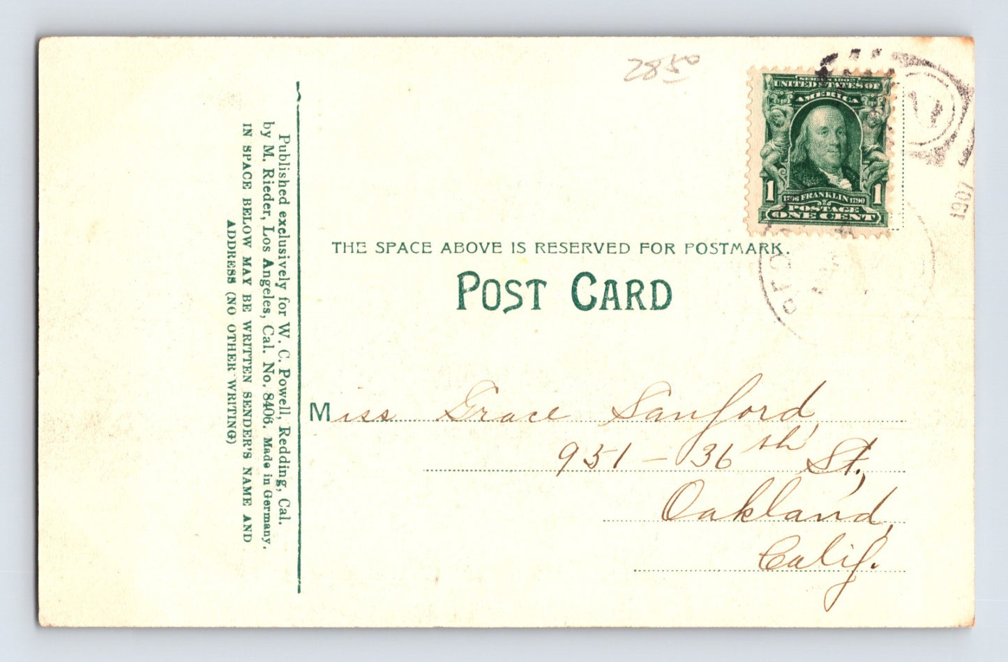 Mount Shasta California Fish Hatchery 1907 Postcard Posted Divided Back