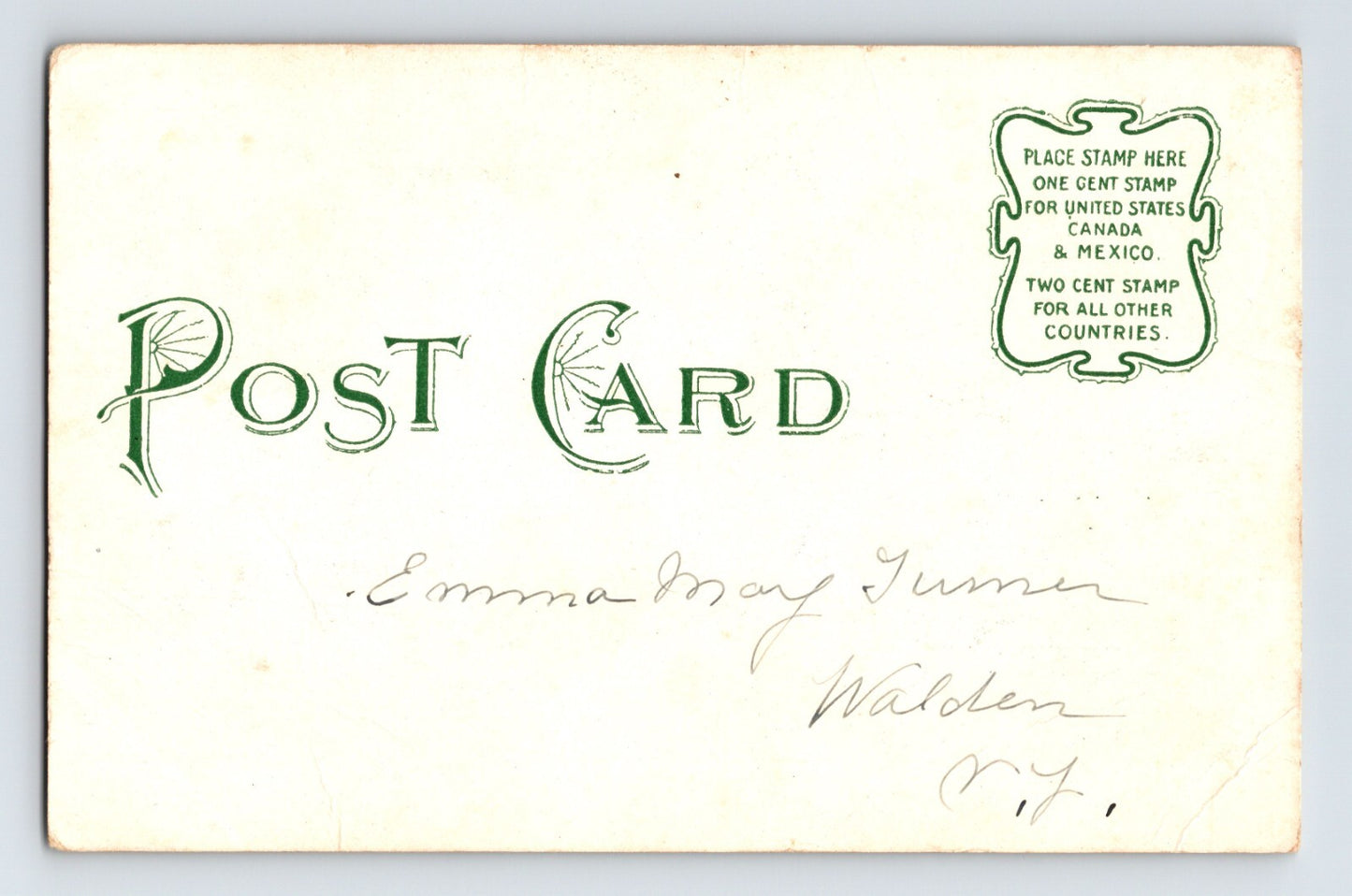 Turner New York House Dog Monroe Walden Pre-1907 Undivided Postcard Unposted
