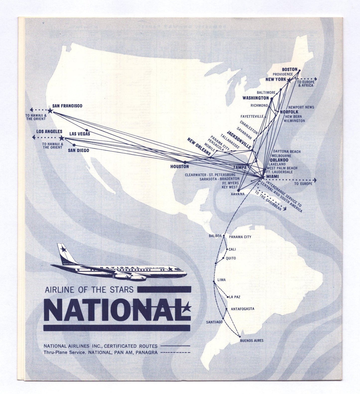 National Airlines 1962 DC-8 Fan Jet System Time Table Brochure Booklet