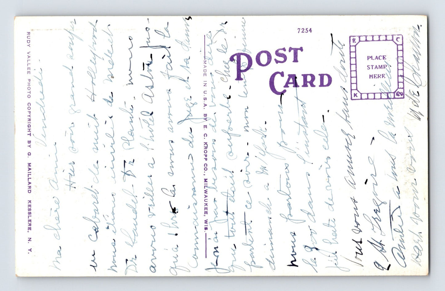 New York City New York Hollywood Cabaret Restaurant 1940s Postcard Unposted