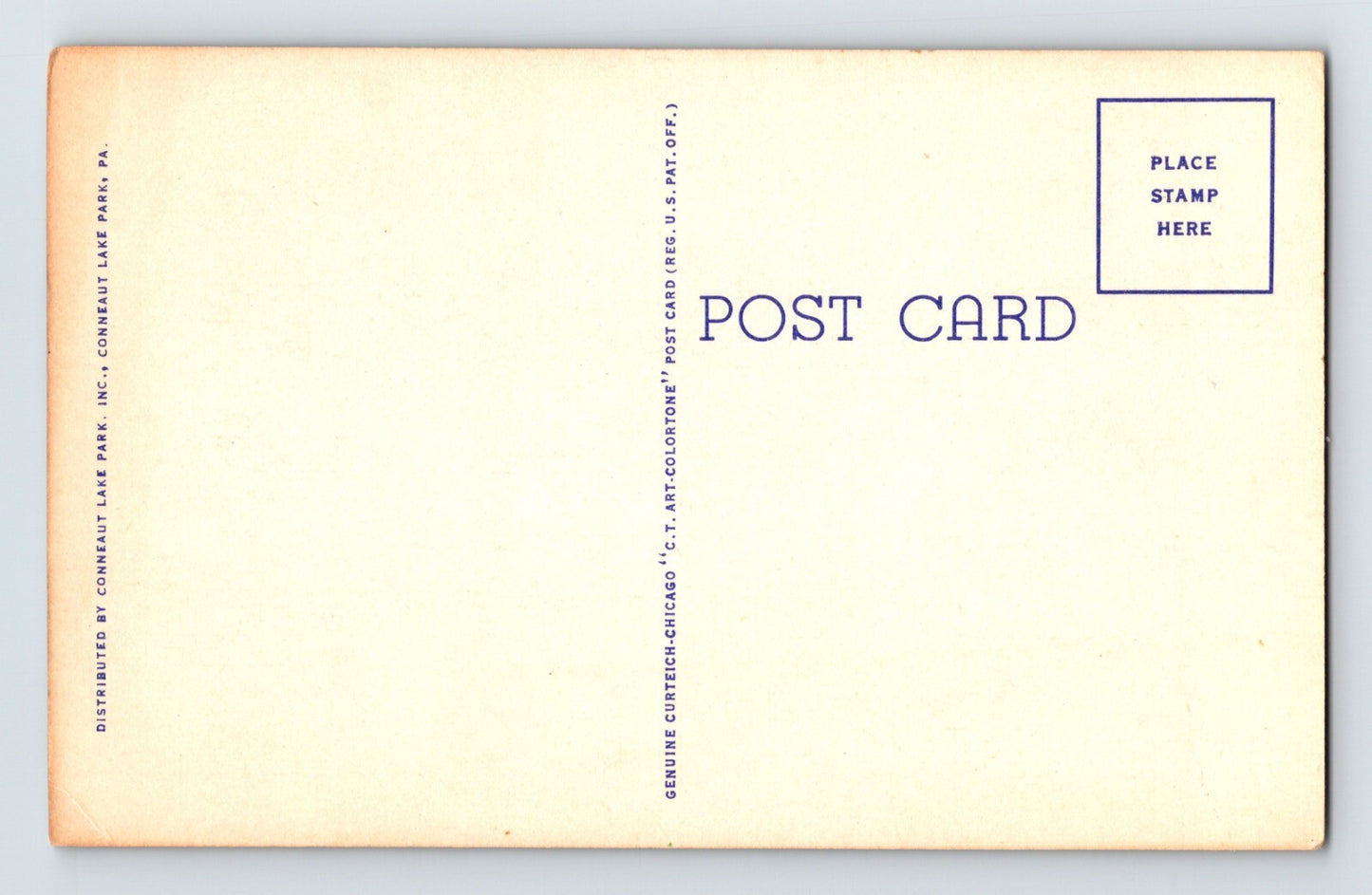 Conneaut Lake Park Pennsylvania Miniature Railroad Train 1940s Postcard Linen