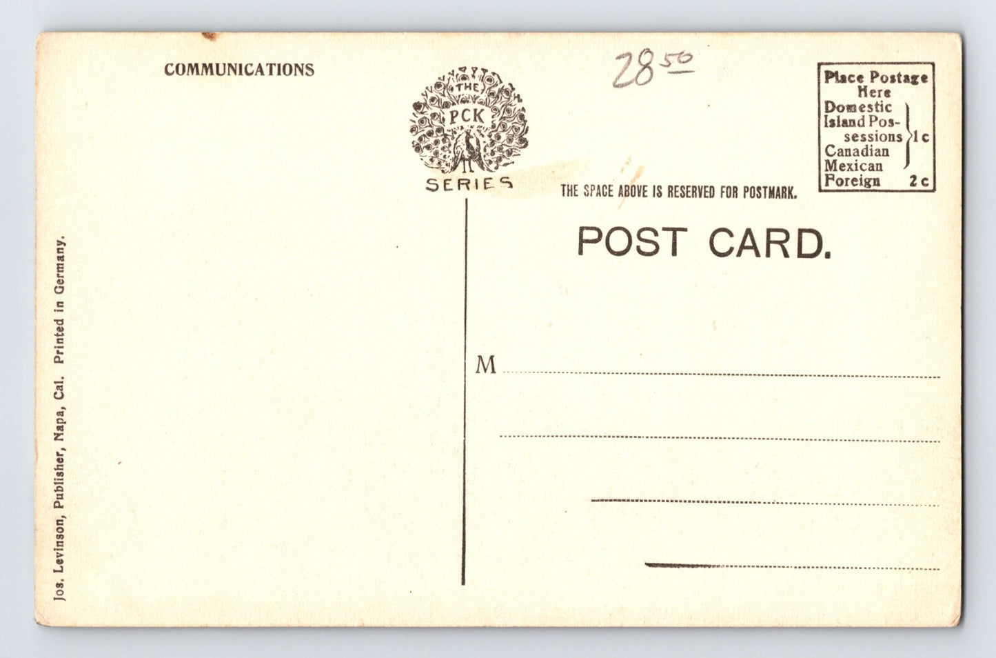 Napa California Catholic Church 1910s Postcard Unposted Divided