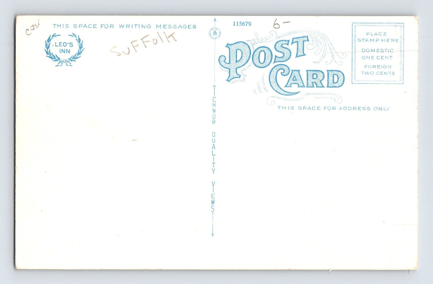 Patchogue New York Long Island Leo Inn Chicken Dinner Restaurant 1930s Postcard