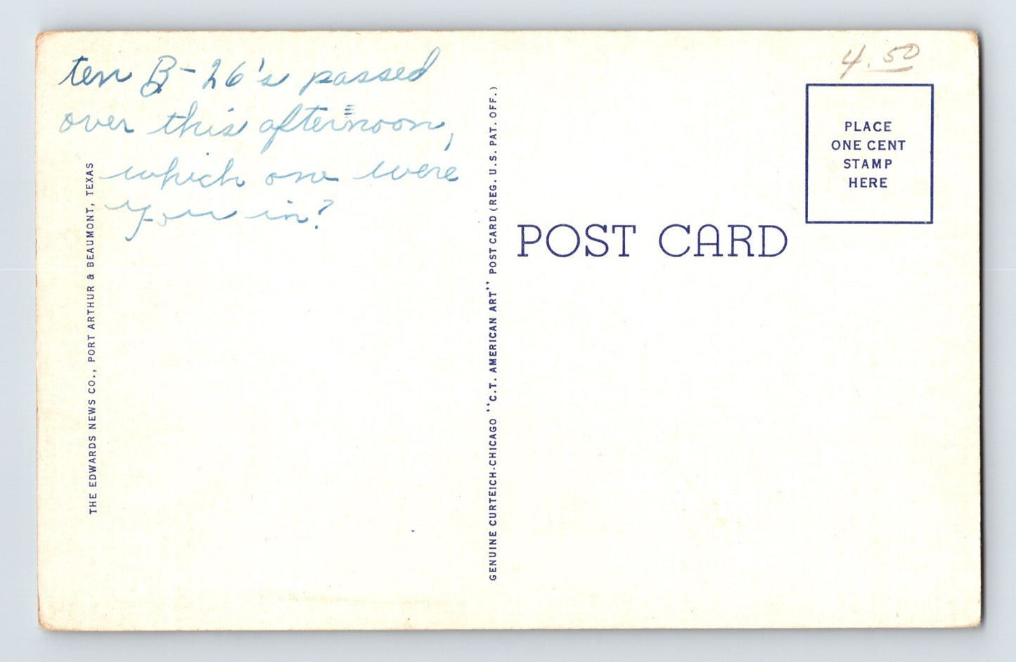 Lufkin Texas Foundry and Machine Company 1940s Postcard Unposted Linen