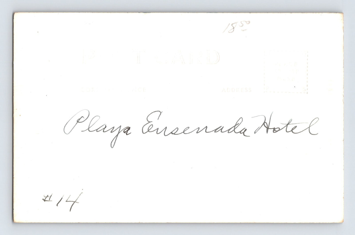 Baja California Mexico Ensenada Hotel Playa 1930s RPPC Postcard Unposted AZO
