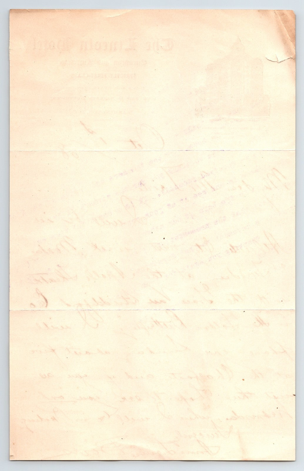 Washington DC 1908 Lincoln Hotel Apollo Theatre Illustrated Letterhead 9 x 6