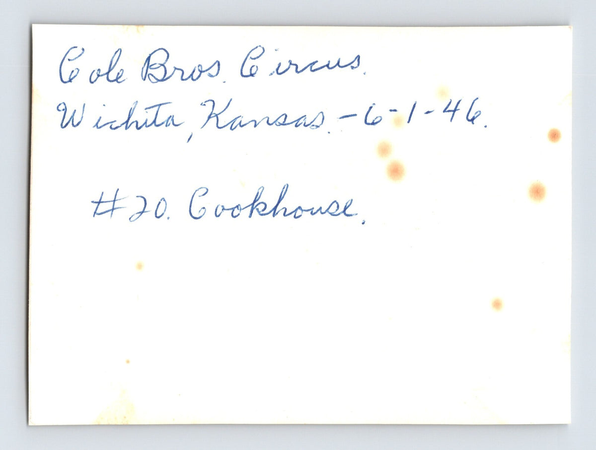 Cole Bros Circus 1946 Photo Dining Wagon Cookhouse Wichita Kansas 4 x 3