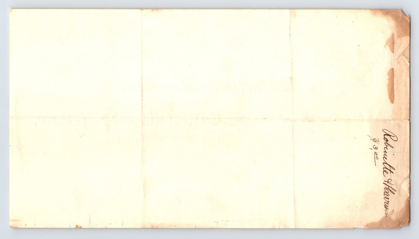 Sacramento California 1897 Robinette Harrison Odd Fellow Billhead 8 x 4.5