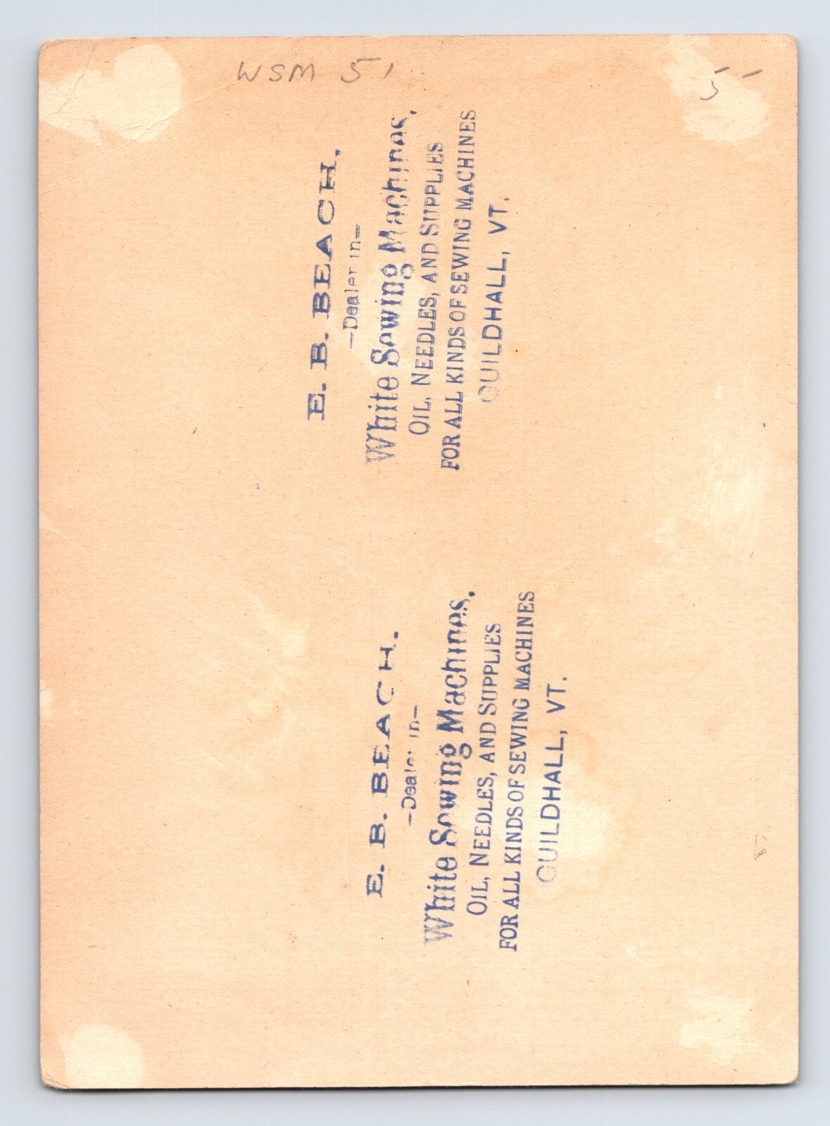 White Sewing Machine Yellow Rose Landscape 1890s Trade Card 6 x 4