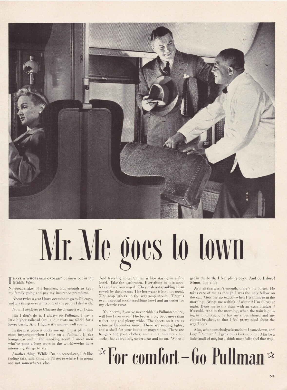 Pullman Railroad Cars 1941 Full Page Print Ad 10.5 x 13.5