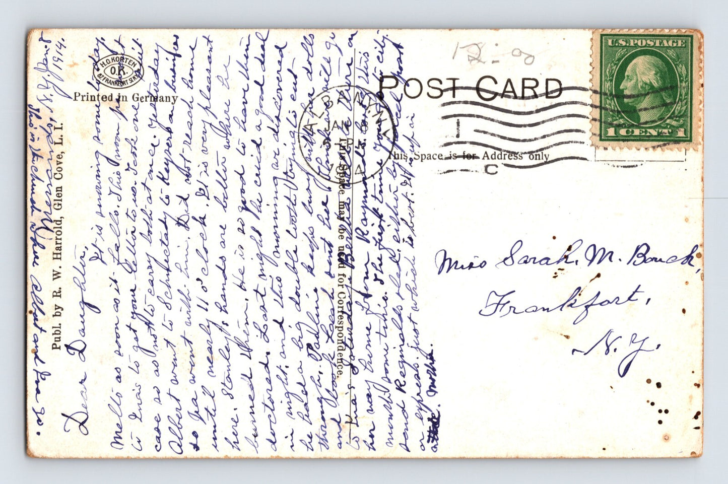 Glen Cove New York Long Island Carpenter Memorial Methodist Church 1914 Postcard