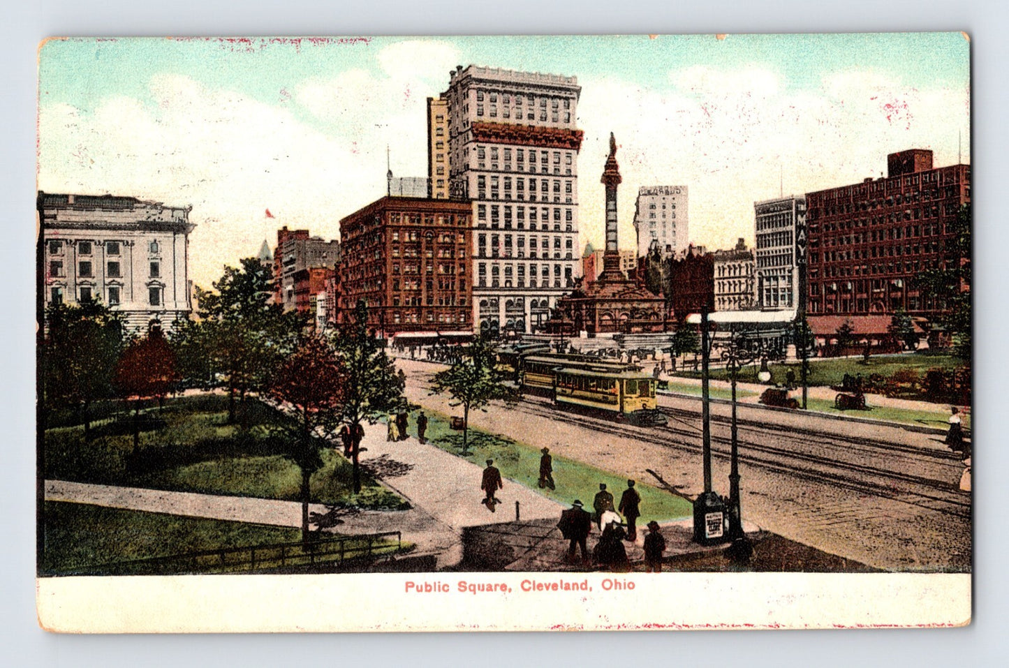 Cleveland Ohio Dorn Shoe Advert Public Square Downtown 1908 Postcard Posted