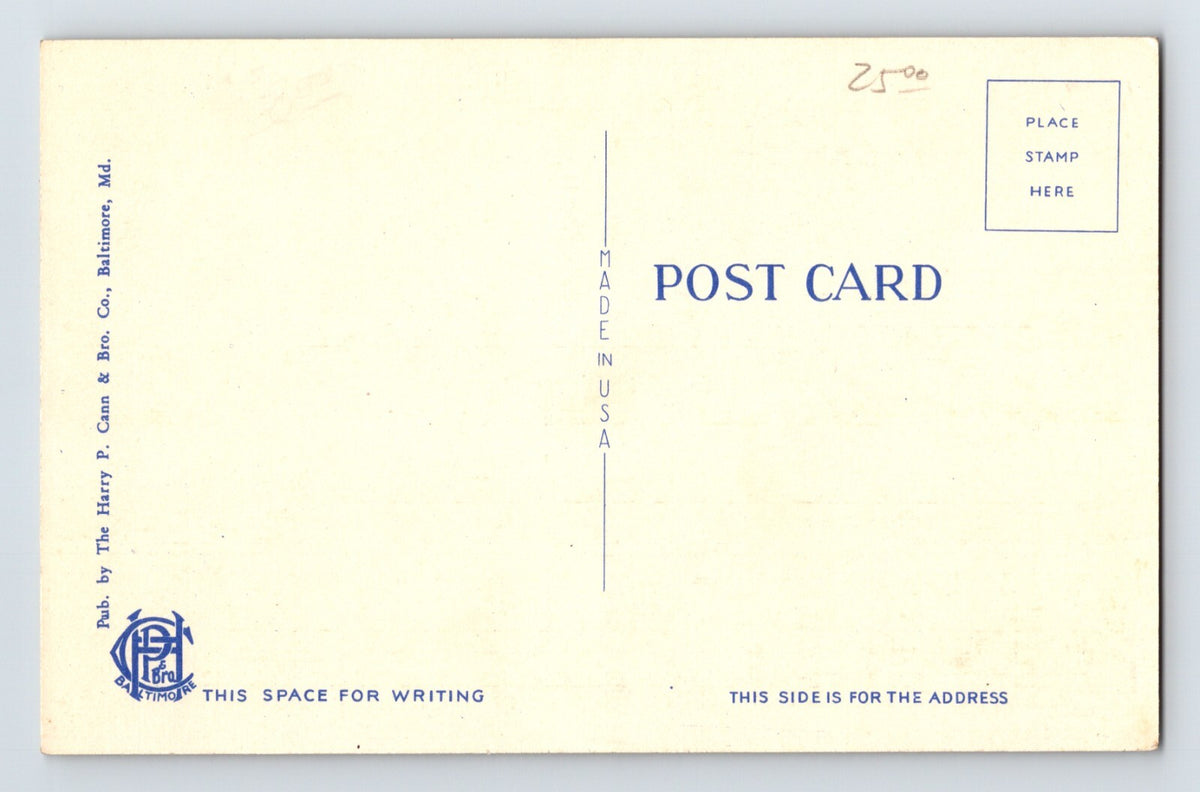 Baltimore Maryland Pan American Airways Clipper Bermuda 1940s Postcard