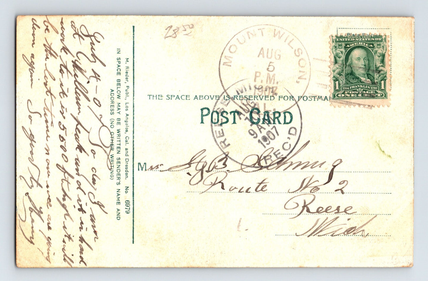 Mt Wilson California Bungalow Hotel 1910s Postcard Unposted Divided Back