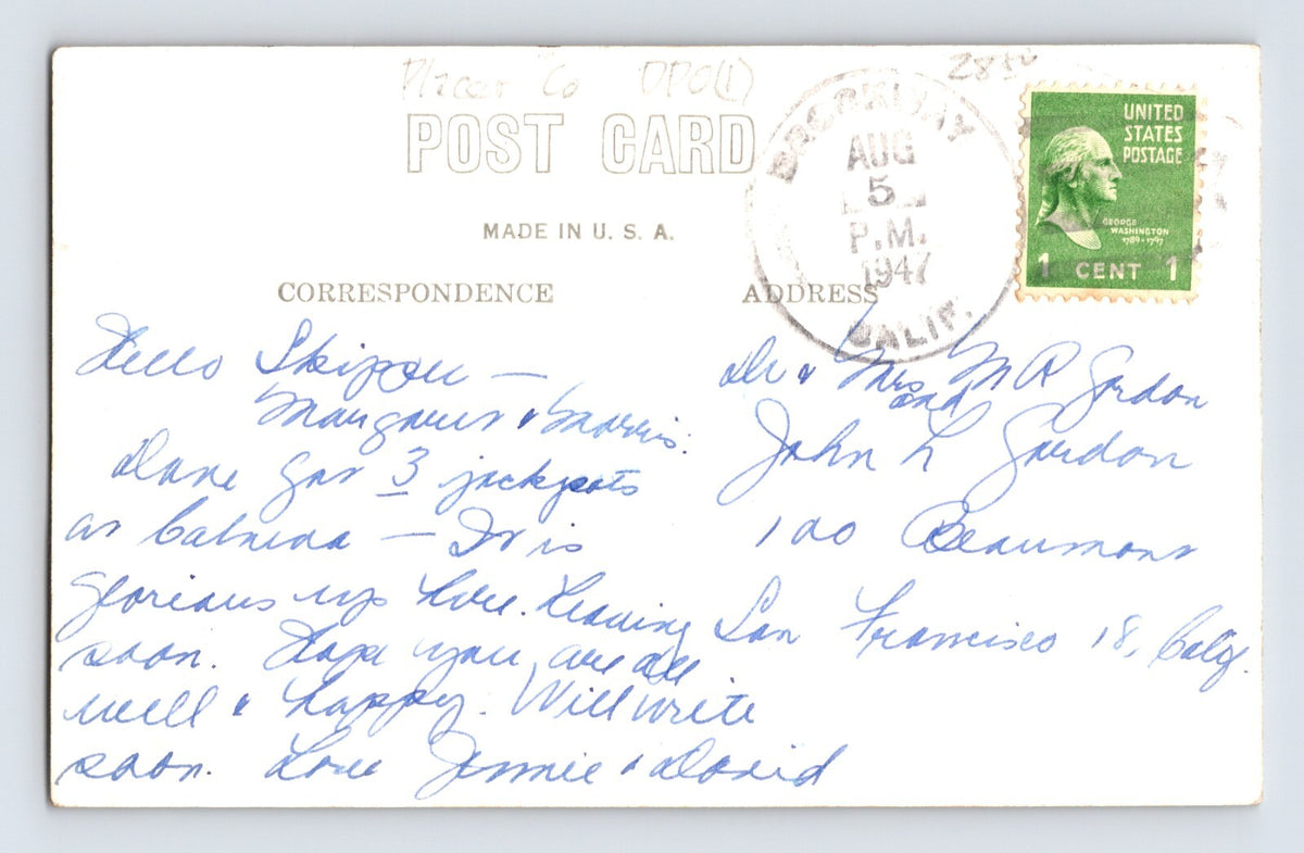 Brockway California Snow Camel 1947 Postcard RPPC Unposted