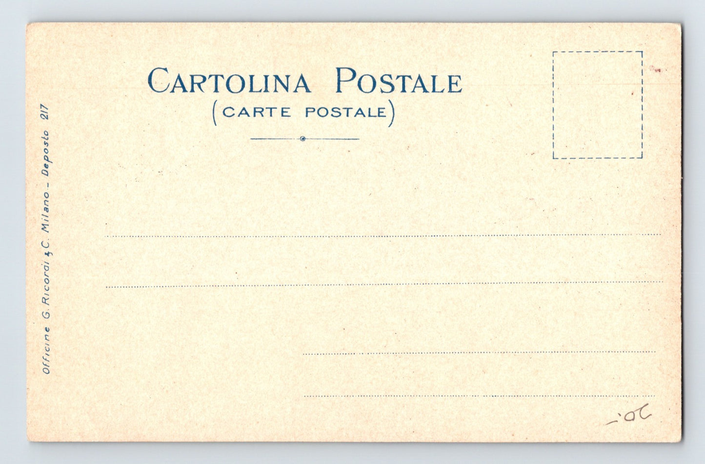 Madam Butterfly Opera Pinkerton Departure Scene Pre-1907 Postcard Unposted