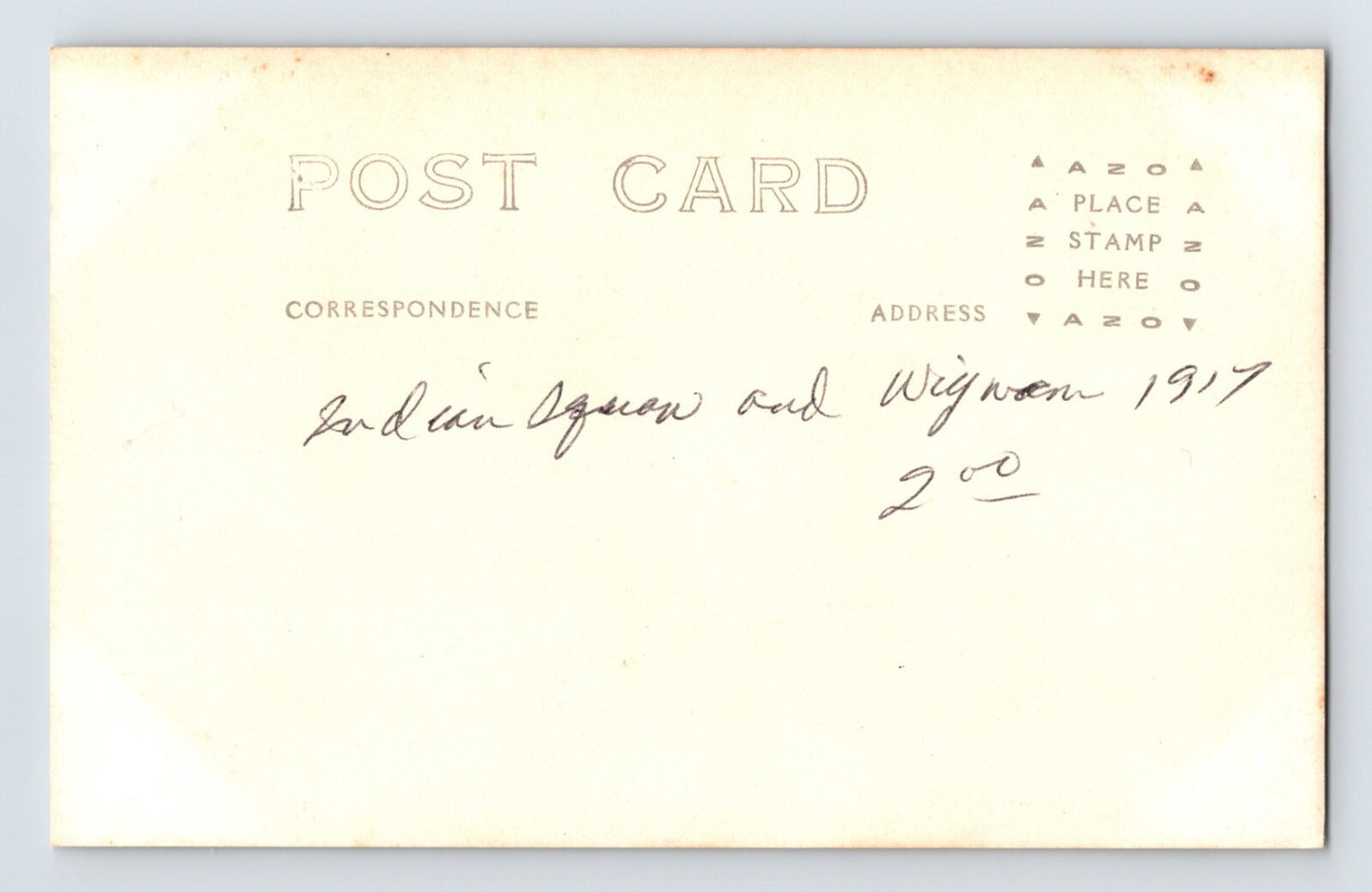 Native American Woman Wigwam 1910s RPPC Postcard Unposted AZO