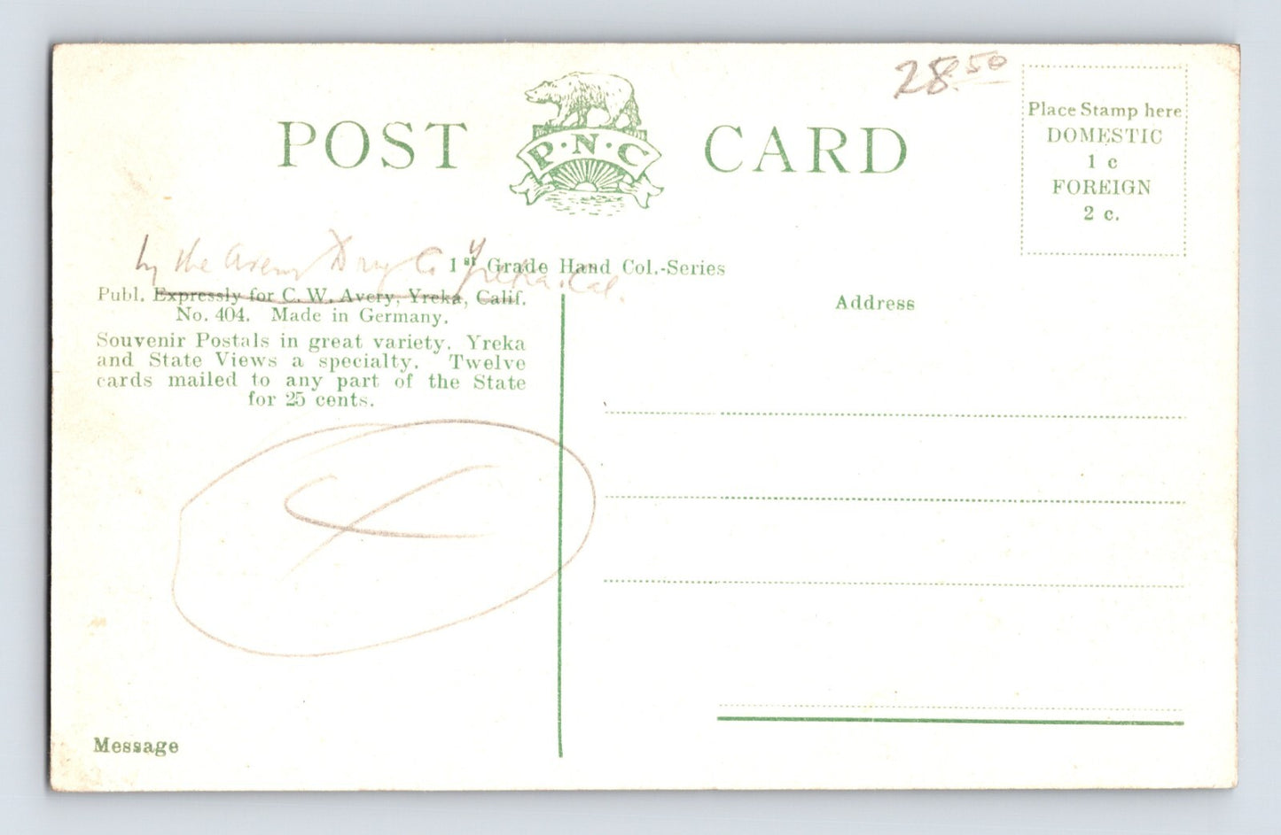 Yreka California Public School 1910s Postcard Unposted Divided Back