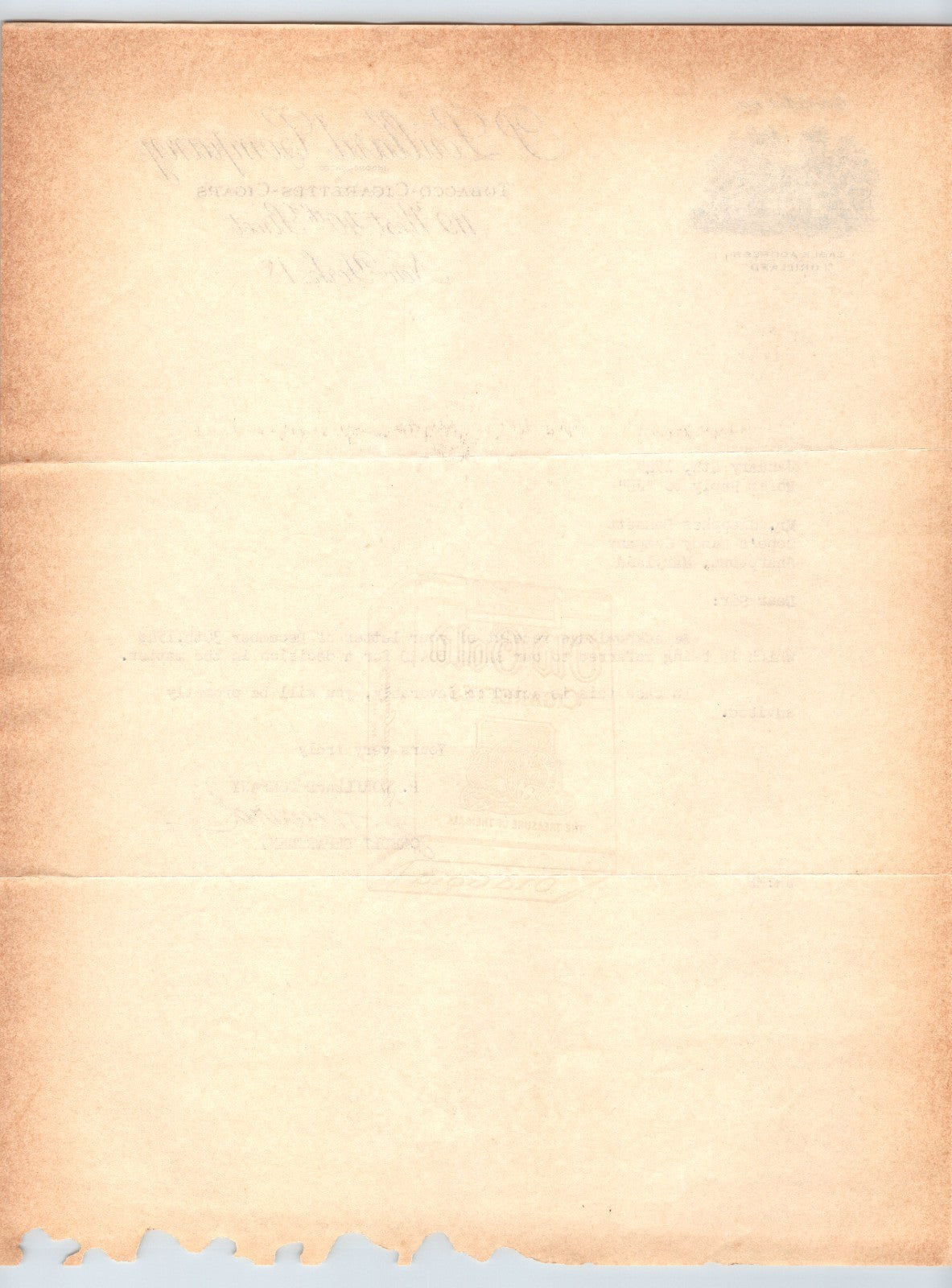 New York City 1949 P Lorillard Tobacco Cigarettes Letterhead 8.5 x 11