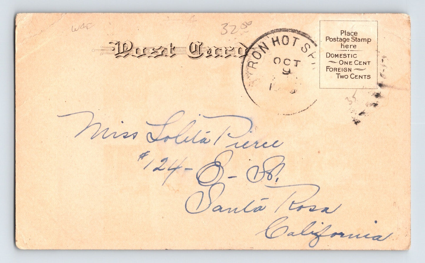 Byron California Byron Hot Springs Hotel Spa Resort 1906 Postcard Posted Undivided