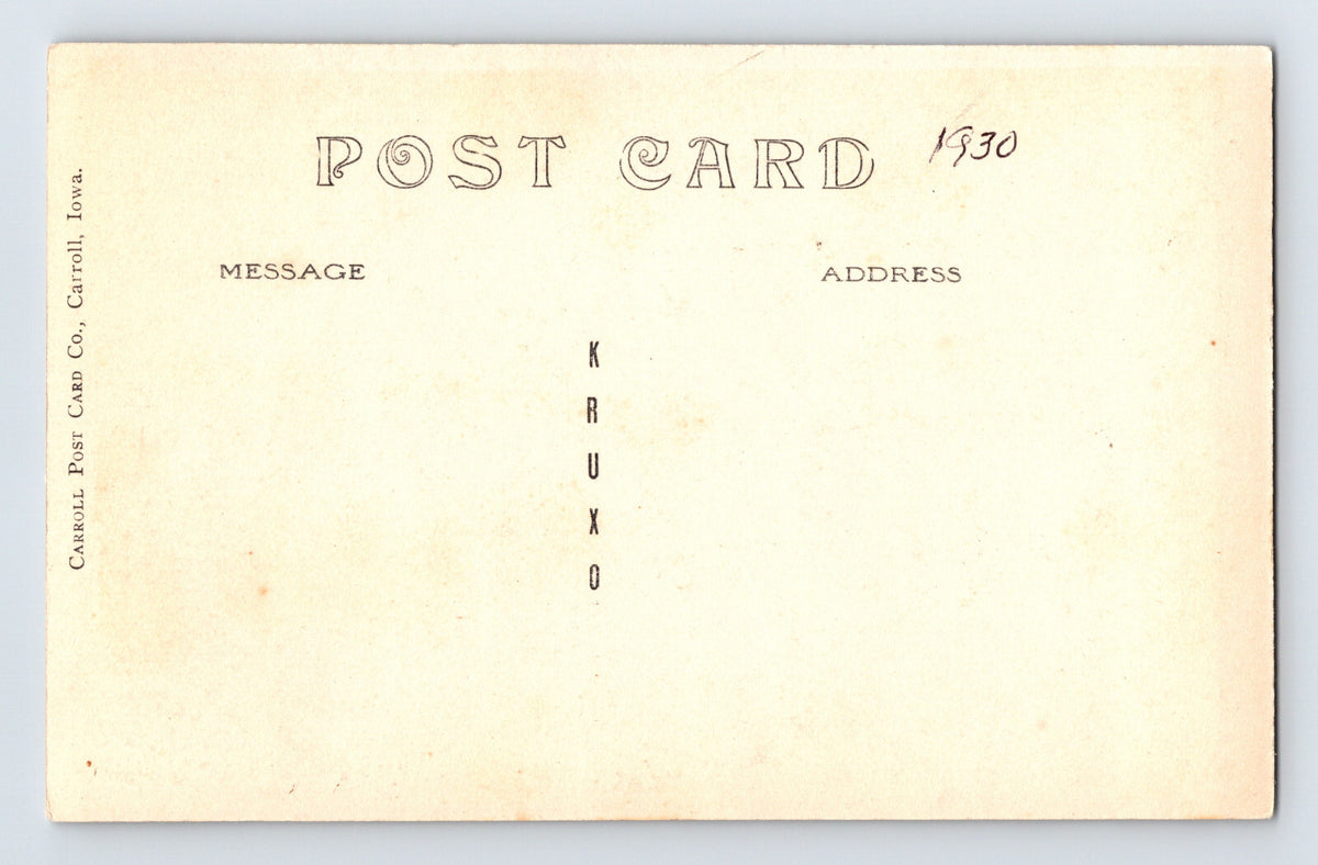 Audubon Iowa Car Auto Street View 1930s Postcard RPPC Unposted