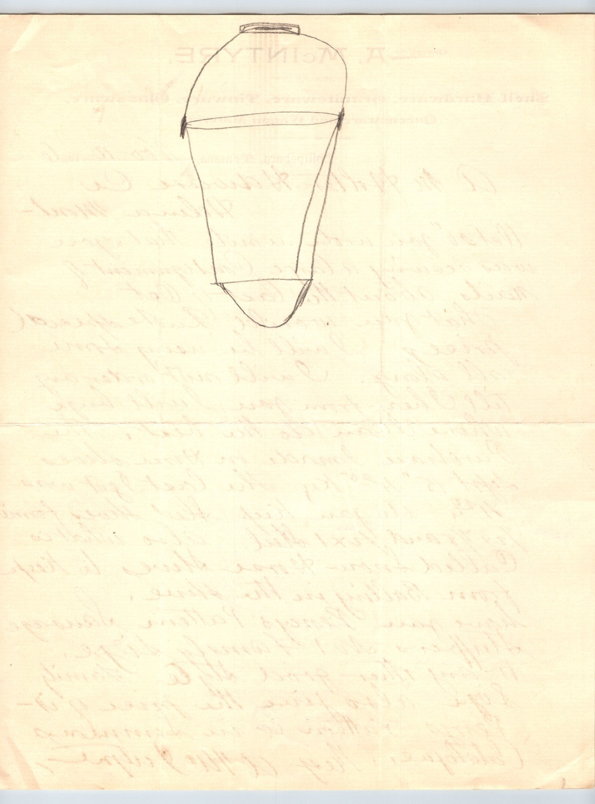 Philipsburg Montana 1896 A McIntyre Hardware Letterhead 8.5 x 11