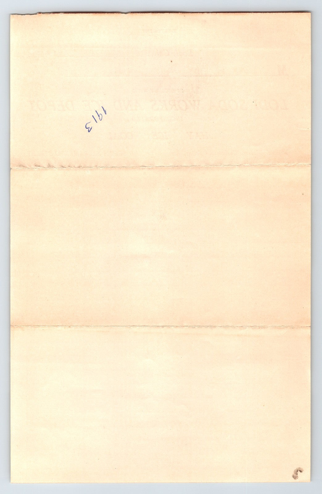 Lodi California 1913 Lodi Soda Works Ice Depot Coal Billhead 8 x 5.5