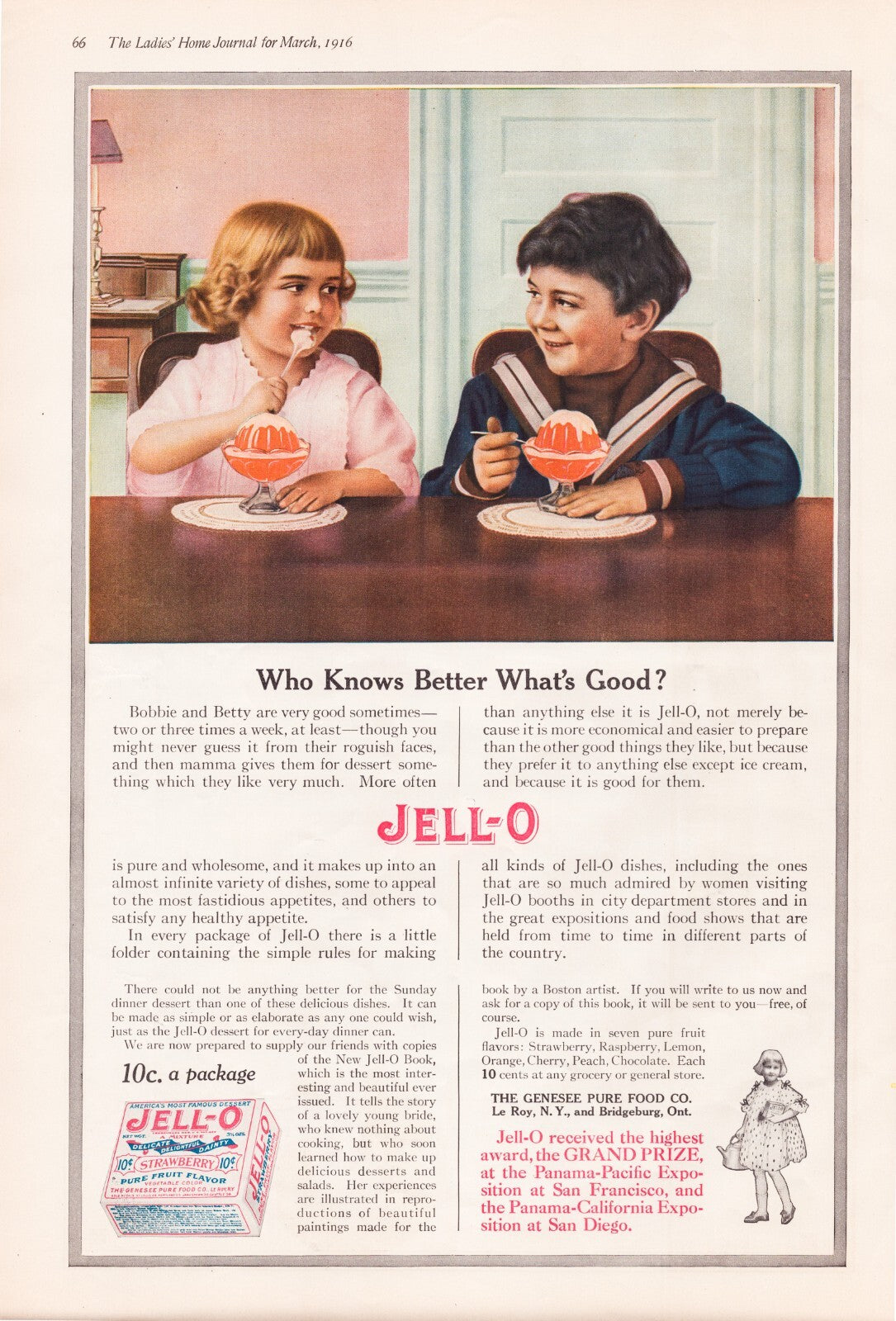 Jell-O Cute Children 1916 Print Ad Full Page – 11 x 16