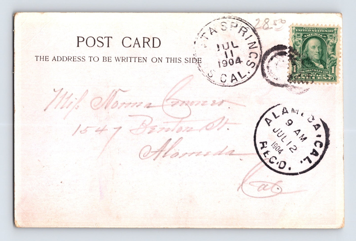 Shasta Springs California Mossbrae Falls Landscape 1904 Postcard Posted