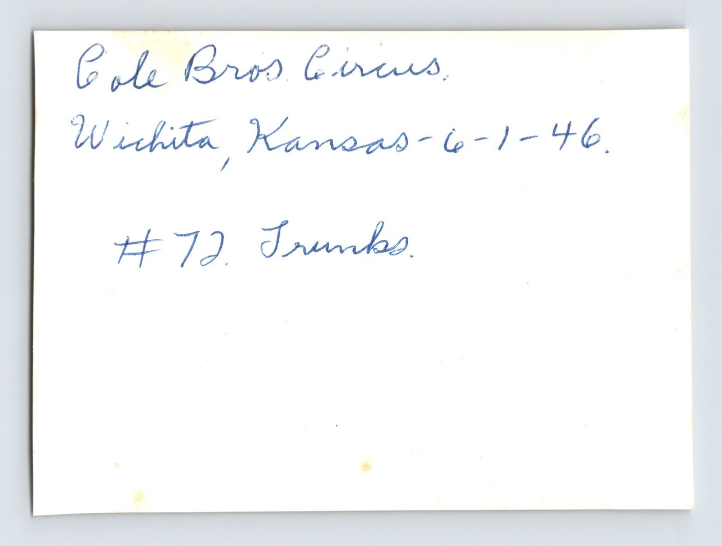 Cole Bros Circus 1946 Photo Wagon Wichita KS 4 x 3