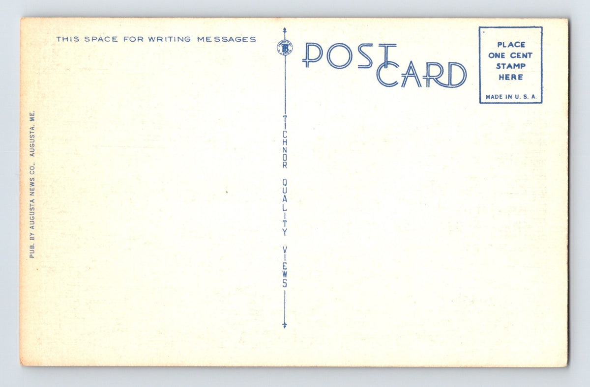 Augusta Maine Cobbosseecontee Lake Pernette Cove 1940s Postcard Unposted Linen