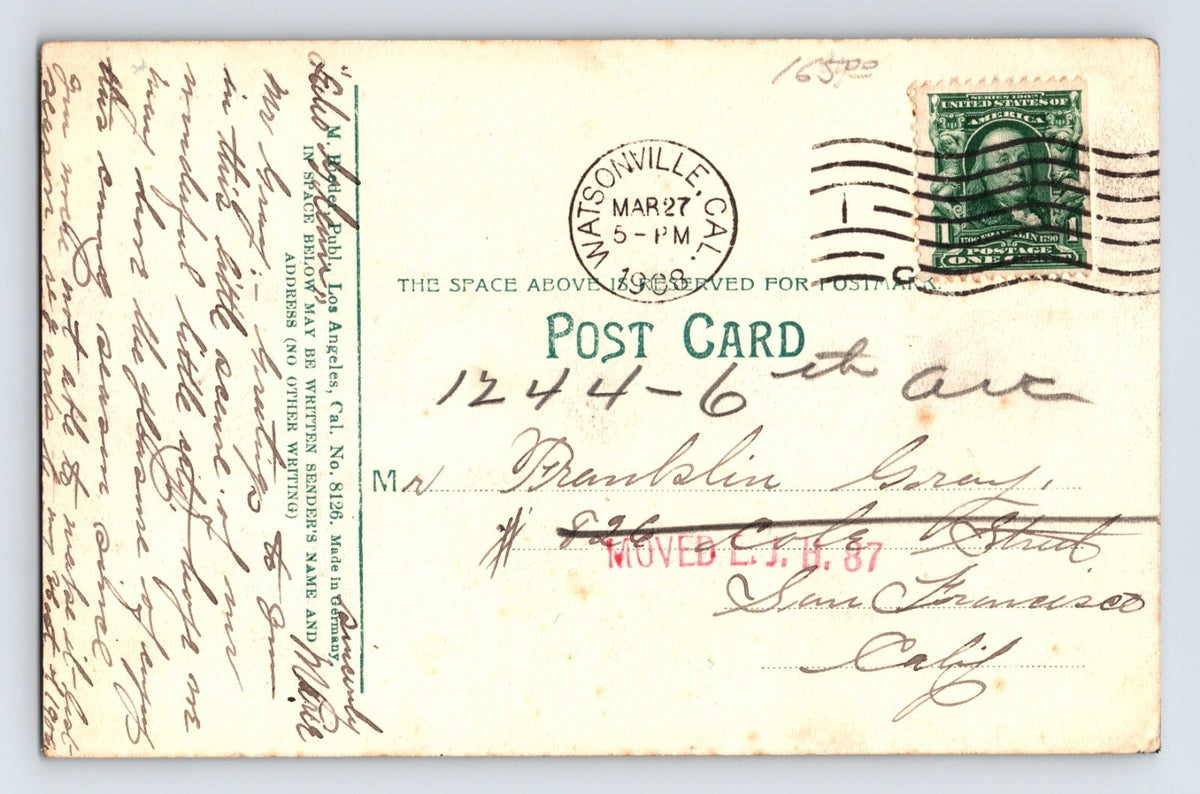 Watsonville California Street Scene Henry Cigar Tobacco 1908 Postcard Posted