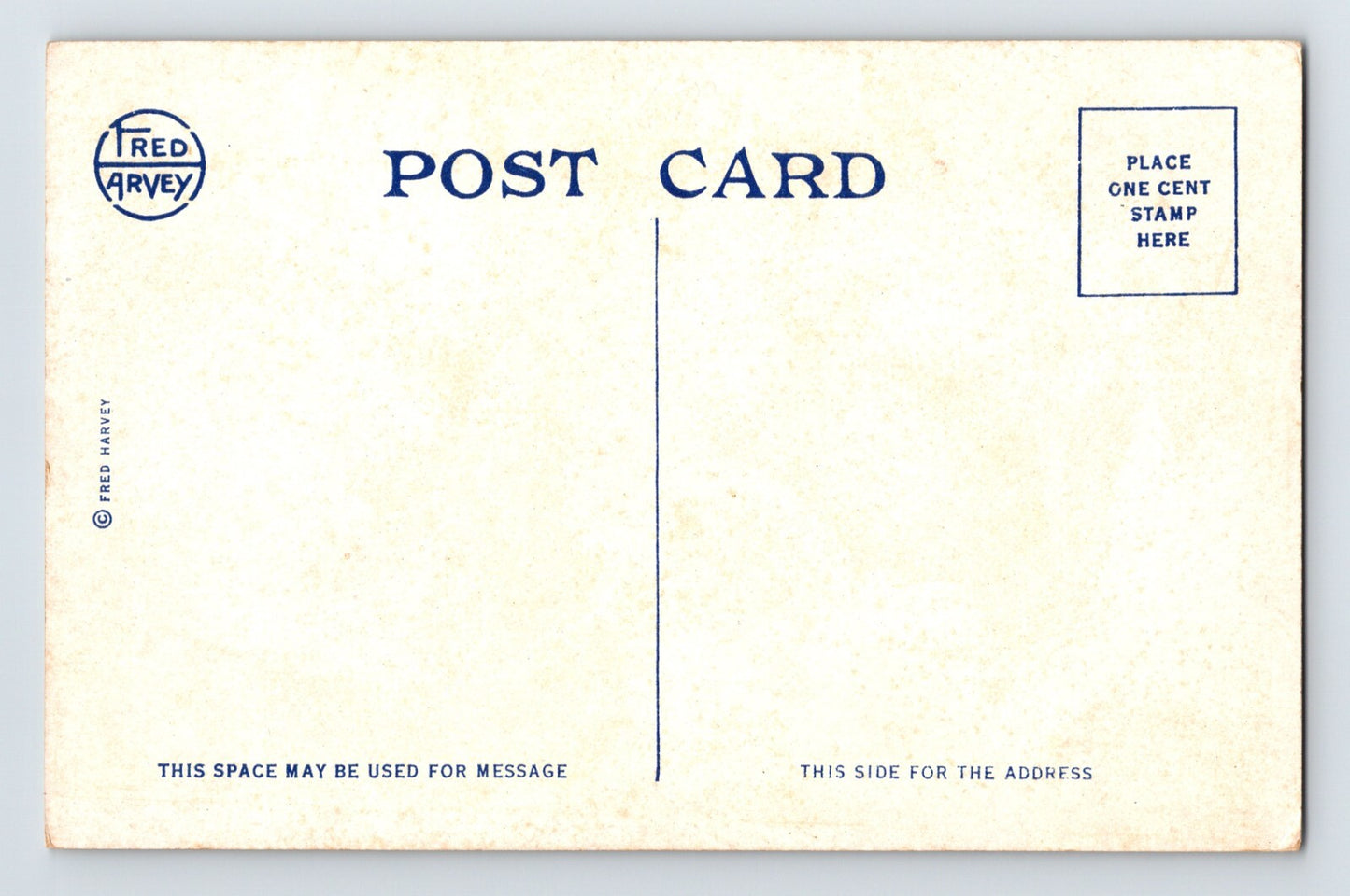 Santa Fe Railroad Fred Harvey Hotels Map 1930s Postcard Unposted White Border