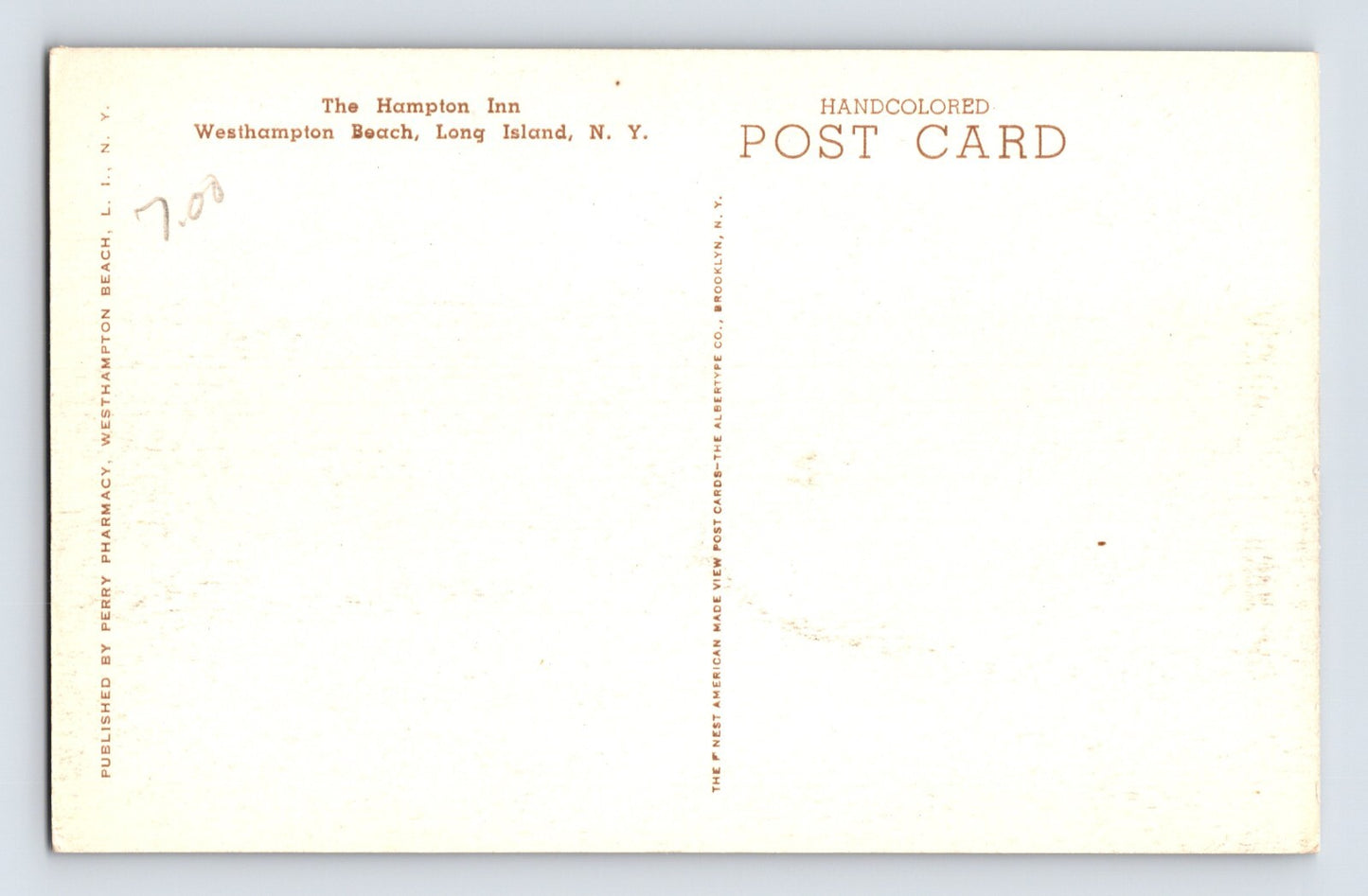 Westhampton Beach Long Island New York Hampton Inn 1930s Albertype Postcard