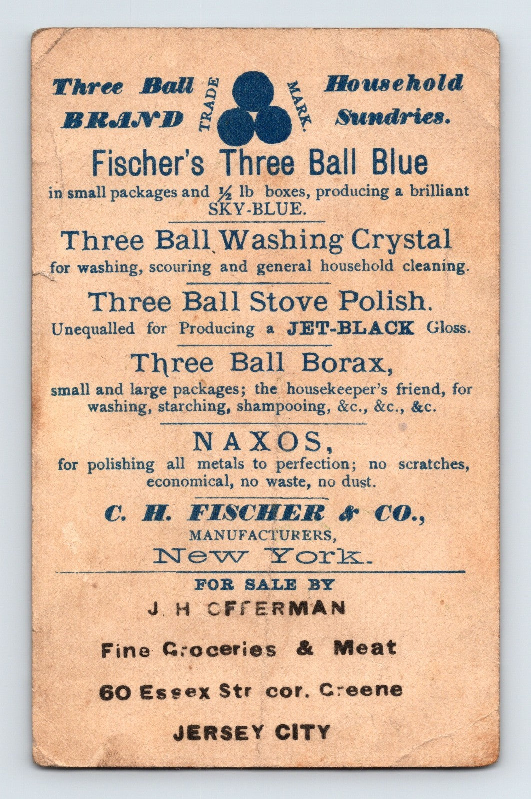 Fischer Three Ball Monkey Painter 1890s Victorian Trade Card - 4.75 x 3