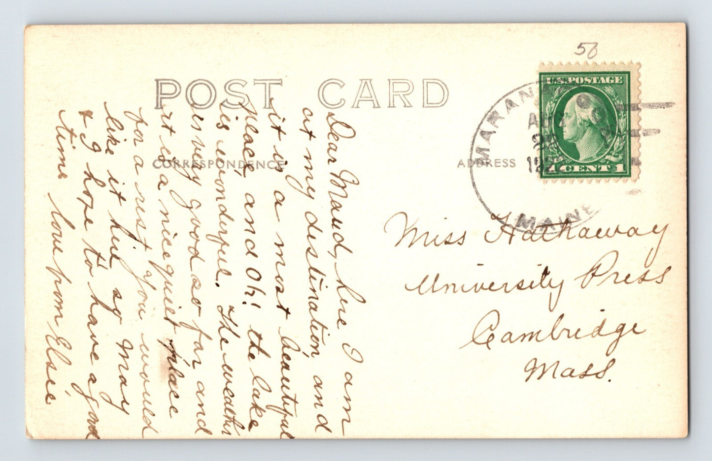Maranacook Maine Hotel New Annex Winter Snow 1922 RPPC Postcard Posted
