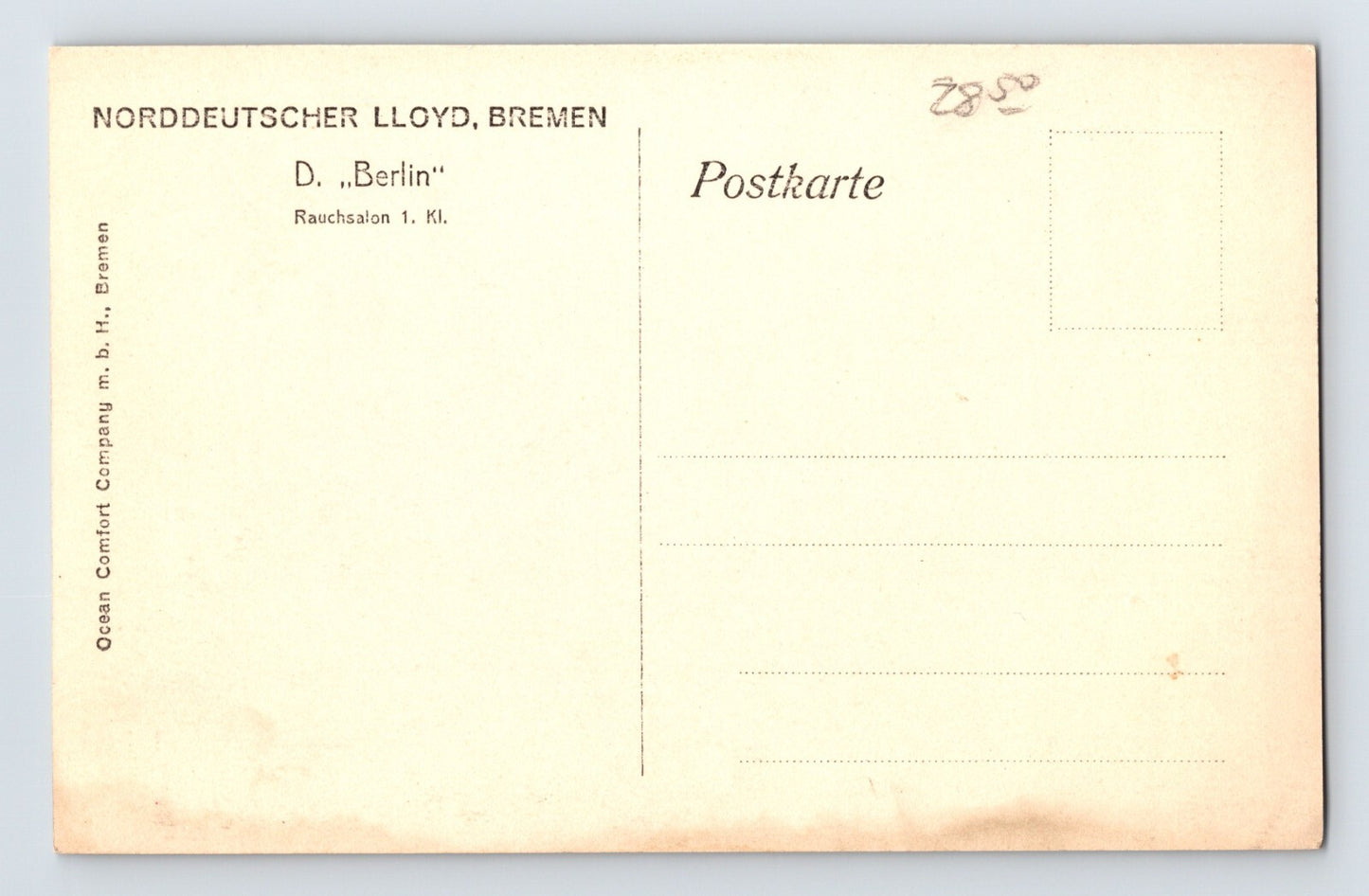 Norddeutscher Lloyd Bremen Berlin Ship Lounge 1930s RPPC Postcard